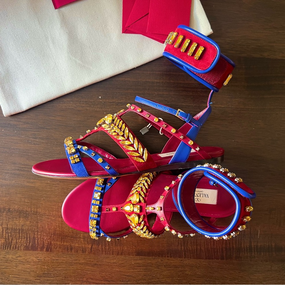 Valentino rhinestone multicolor sandals